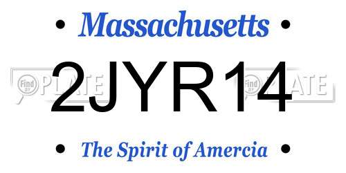 2JYR14 Massachusetts License Plate