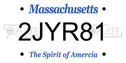 2JYR81 Massachusetts License Plate
