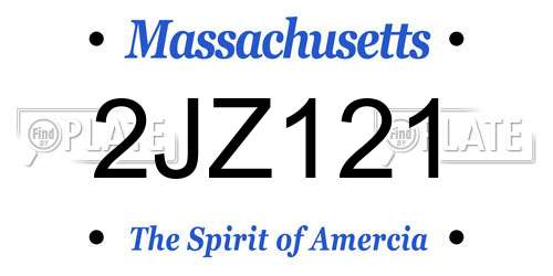 2JZ121 Massachusetts License Plate