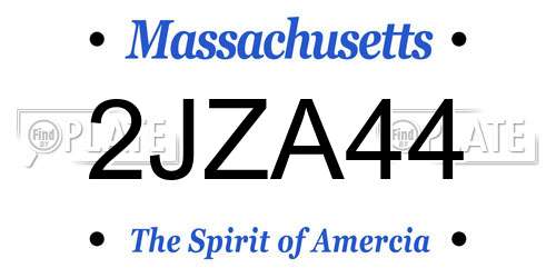 2JZA44 Massachusetts License Plate