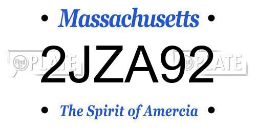 2JZA92 Massachusetts License Plate