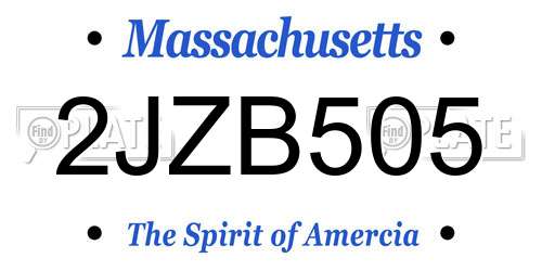 2JZB505 Massachusetts License Plate