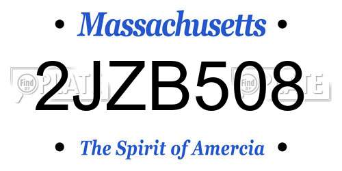 2JZB508 Massachusetts License Plate