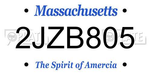 2JZB805 Massachusetts License Plate