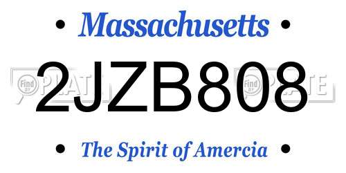 2JZB808 Massachusetts License Plate