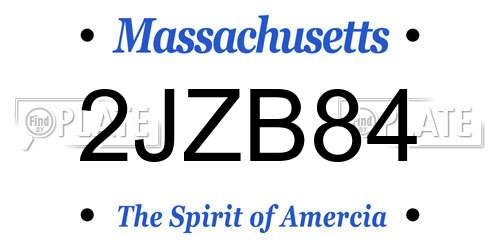 2JZB84 Massachusetts License Plate