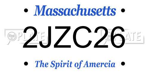 2JZC26 Massachusetts License Plate