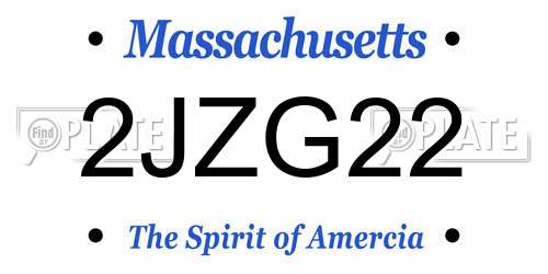 2JZG22 Massachusetts License Plate