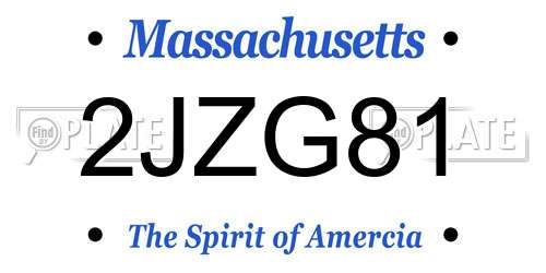 2JZG81 Massachusetts License Plate