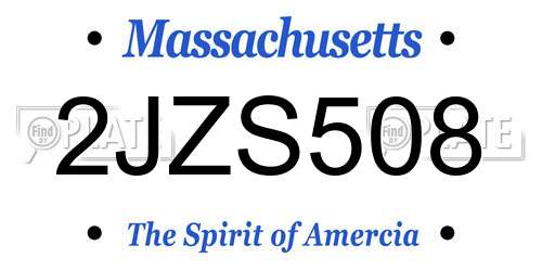 2JZS508 Massachusetts License Plate