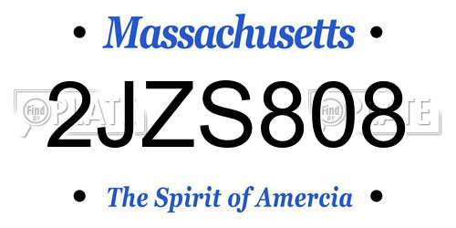 2JZS808 Massachusetts License Plate