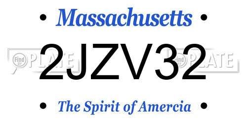 2JZV32 Massachusetts License Plate