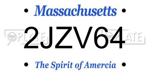 2JZV64 Massachusetts License Plate