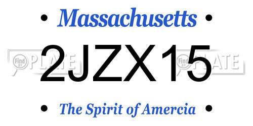 2JZX15 Massachusetts License Plate