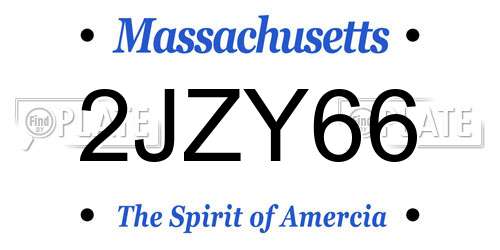 2JZY66 Massachusetts License Plate