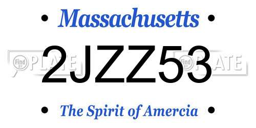 2JZZ53 Massachusetts License Plate