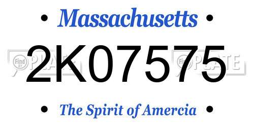 2K07575 Massachusetts License Plate