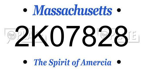 2K07828 Massachusetts License Plate