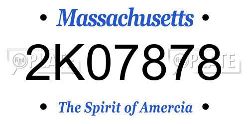 2K07878 Massachusetts License Plate