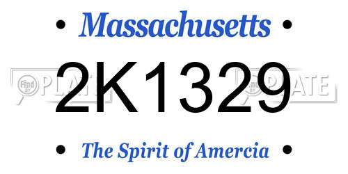 2K1329 Massachusetts License Plate