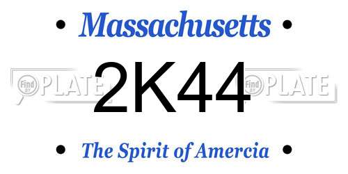 2K44 Massachusetts License Plate