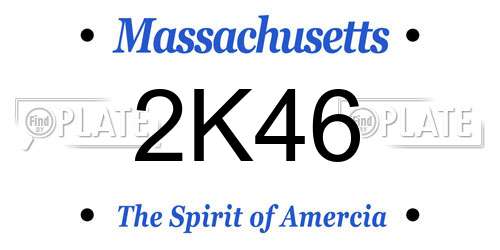 2K46 Massachusetts License Plate