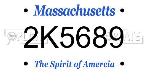 2K5689 Massachusetts License Plate
