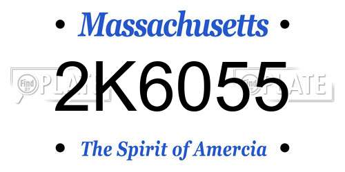 2K6055 Massachusetts License Plate