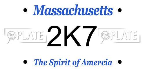 2K7 Massachusetts License Plate