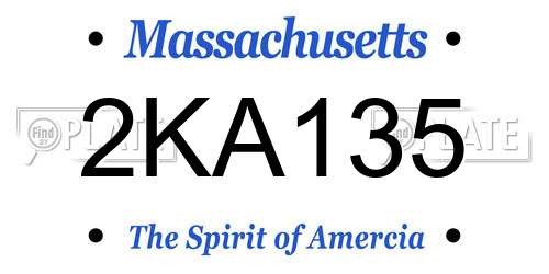 2KA135 Massachusetts License Plate