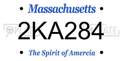 2KA284 Massachusetts License Plate