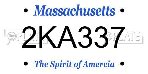 2KA337 Massachusetts License Plate