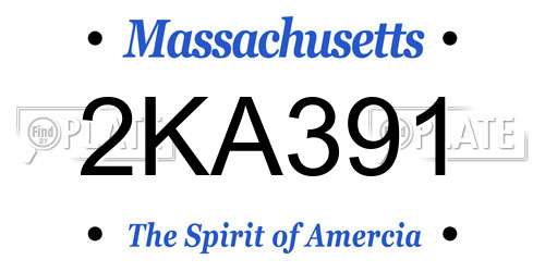 2KA391 Massachusetts License Plate