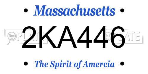 2KA446 Massachusetts License Plate