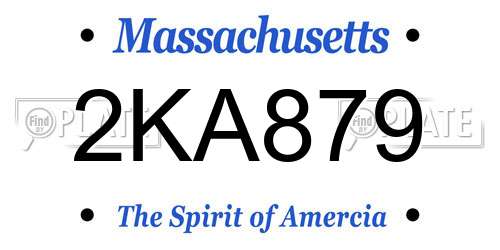 2KA879 Massachusetts License Plate
