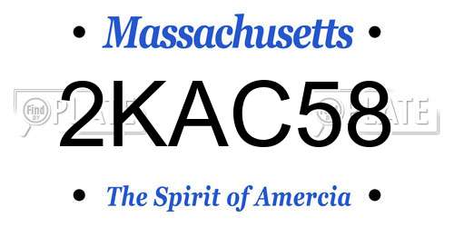 2KAC58 Massachusetts License Plate