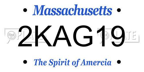 2KAG19 Massachusetts License Plate