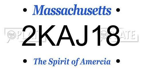 2KAJ18 Massachusetts License Plate