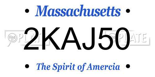 2KAJ50 Massachusetts License Plate