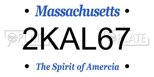 2KAL67 Massachusetts License Plate