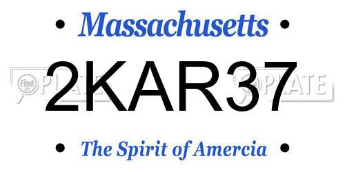 2KAR37 Massachusetts License Plate