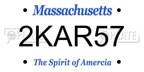 2KAR57 Massachusetts License Plate