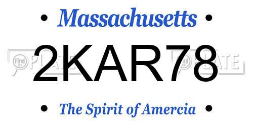 2KAR78 Massachusetts License Plate