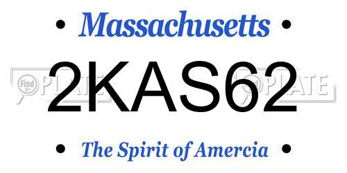 2KAS62 Massachusetts License Plate
