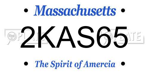 2KAS65 Massachusetts License Plate