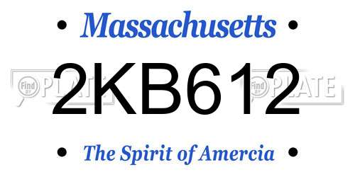 2KB612 Massachusetts License Plate