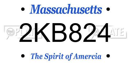 2KB824 Massachusetts License Plate