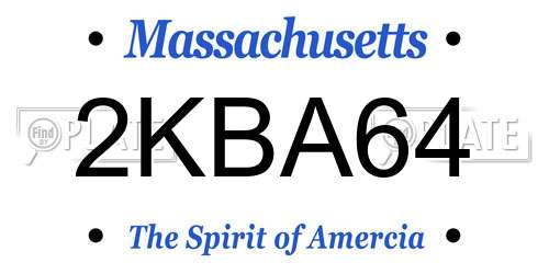 2KBA64 Massachusetts License Plate