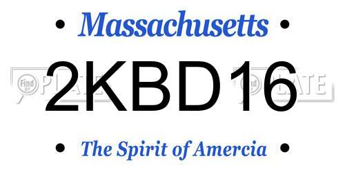 2KBD16 Massachusetts License Plate