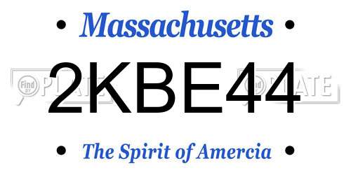 2KBE44 Massachusetts License Plate